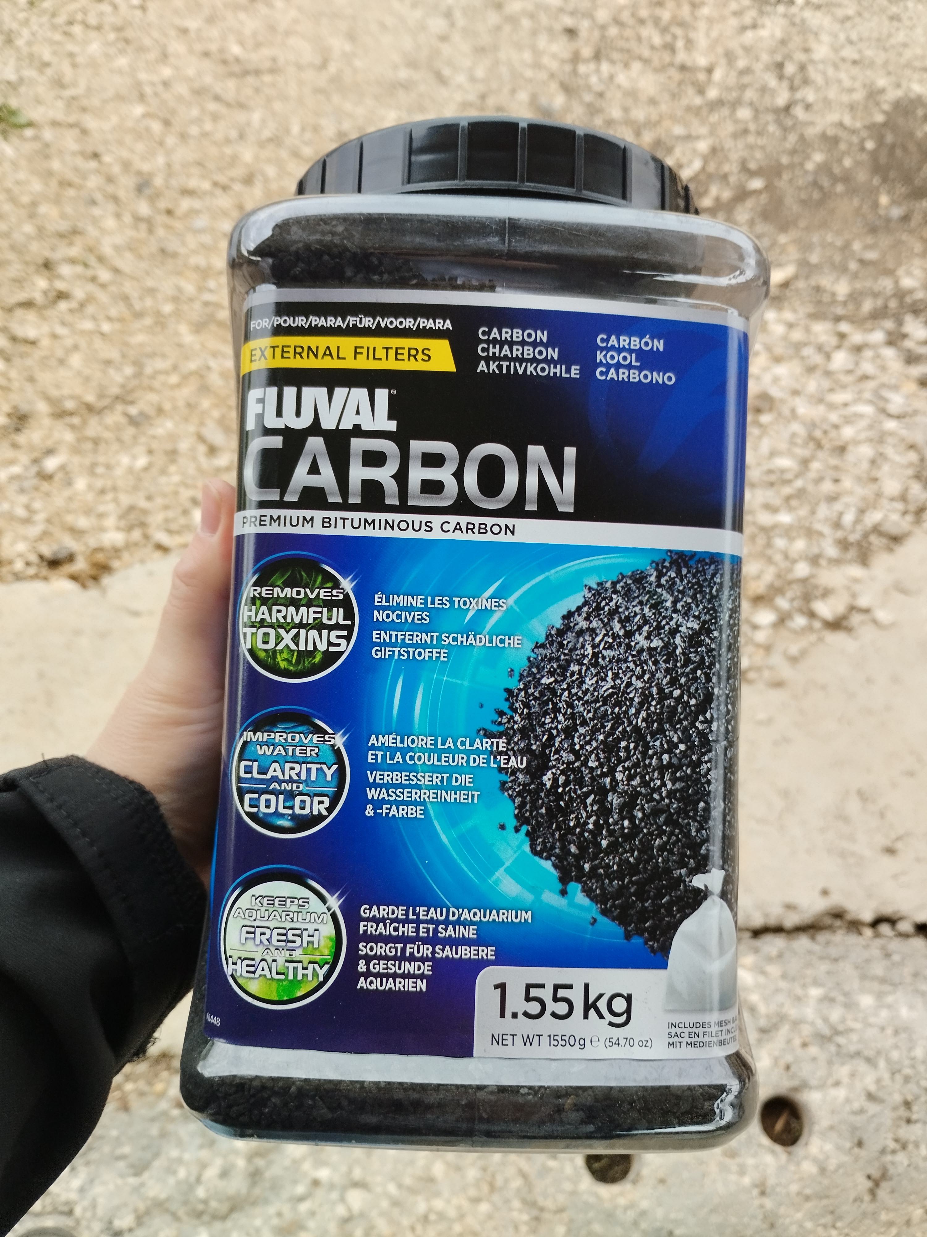 פחם פעיל לטרריום מארזים 1.5 קילו  לגינון 